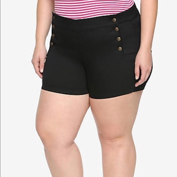 black high waisted sailor shorts